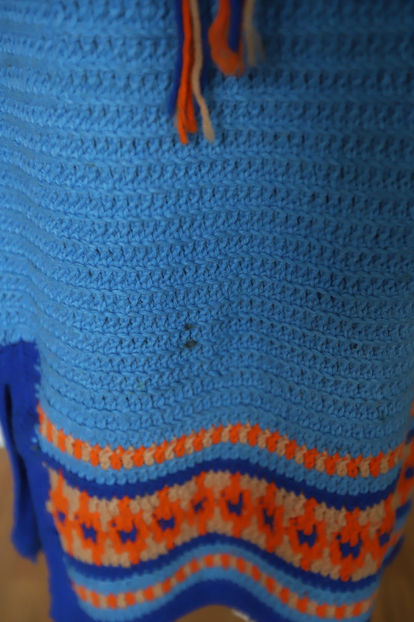 1960s Knit Crochet Blanket Dress