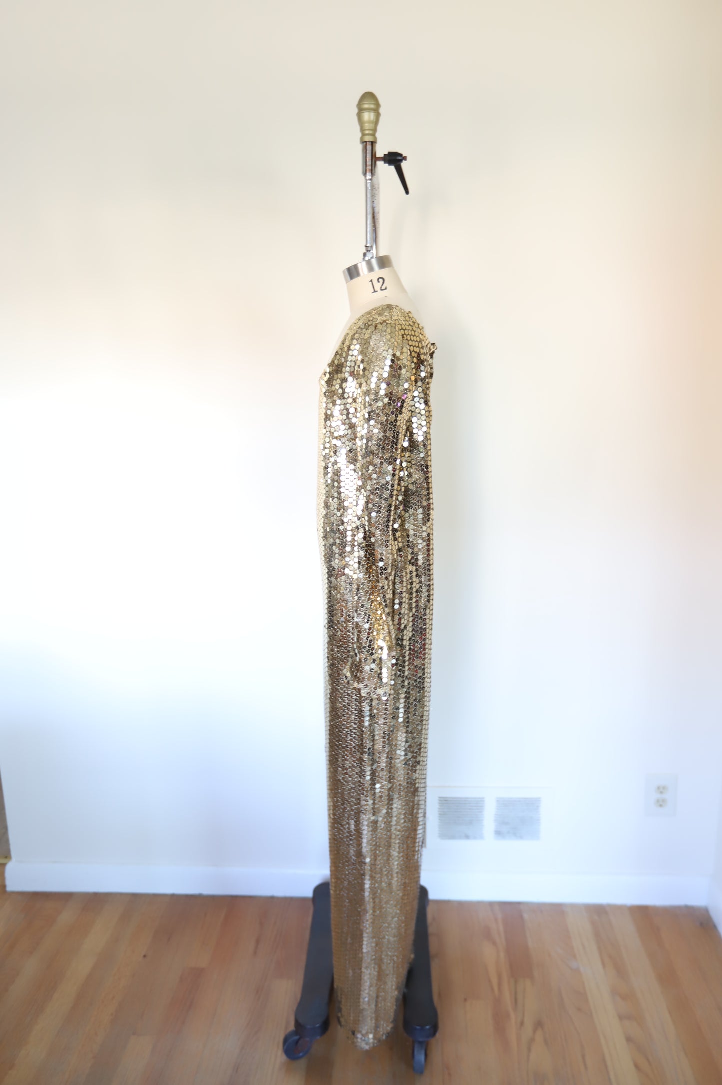 1970s Vintage Puff Sleeve Maxi Dress