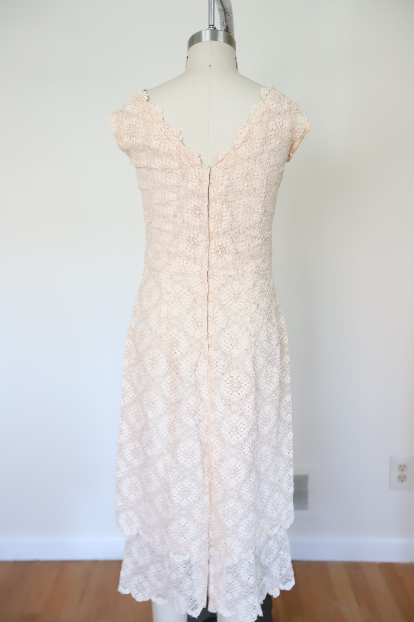 1950s Lace Wiggle Bridal Dress with Matching Jacket