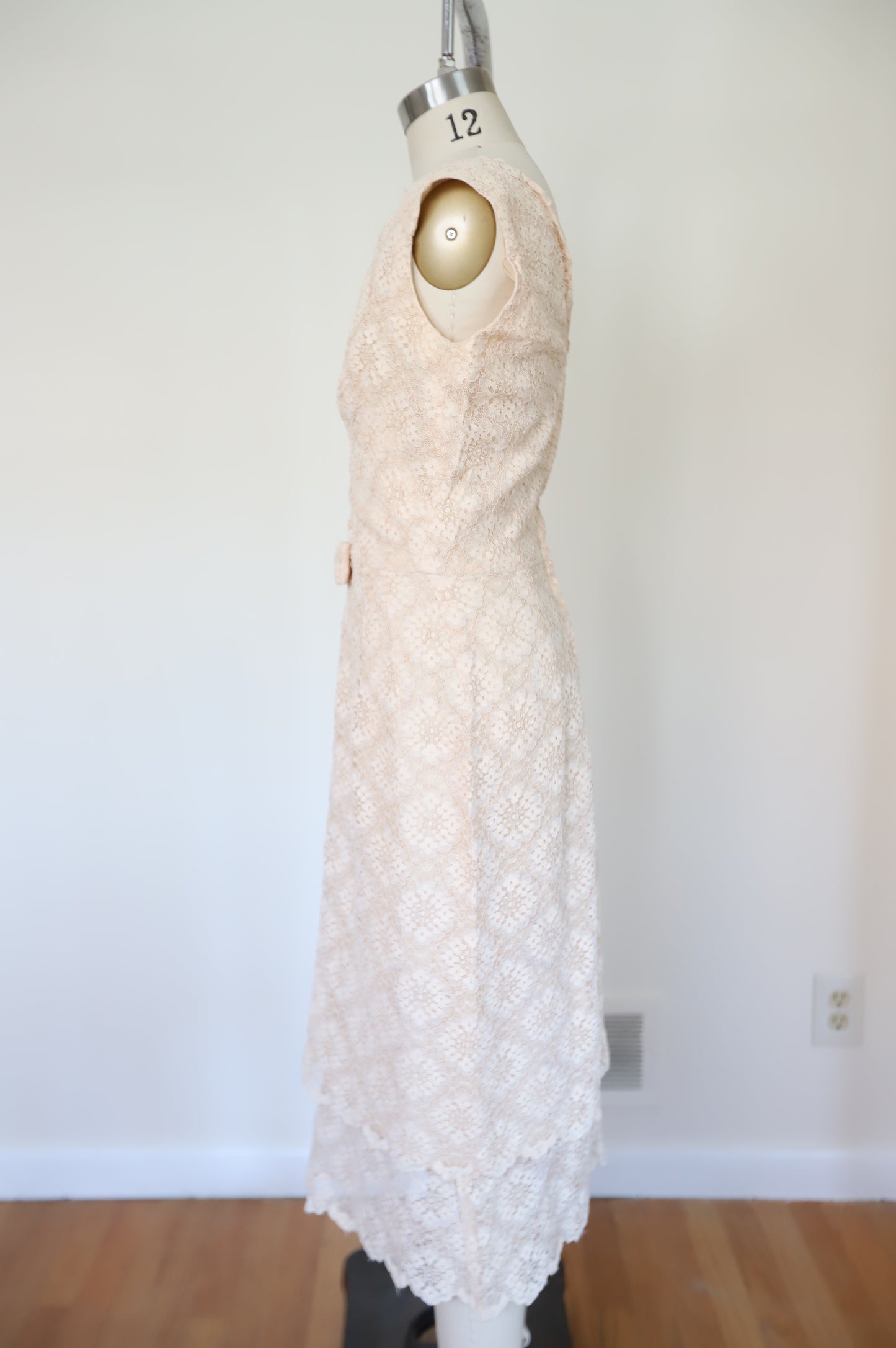 1950s Lace Wiggle Bridal Dress with Matching Jacket