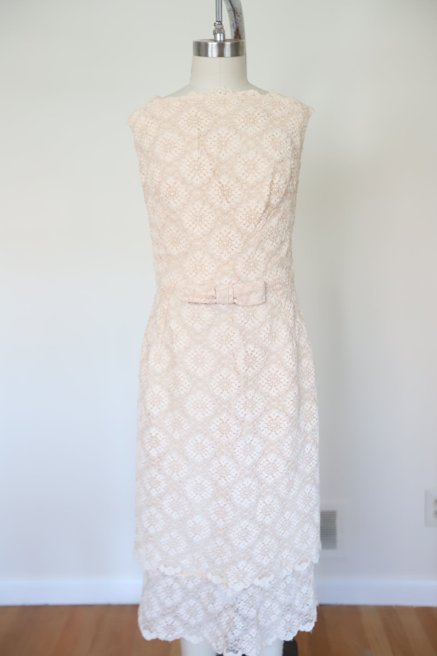 1950s Lace Wiggle Bridal Dress with Matching Jacket