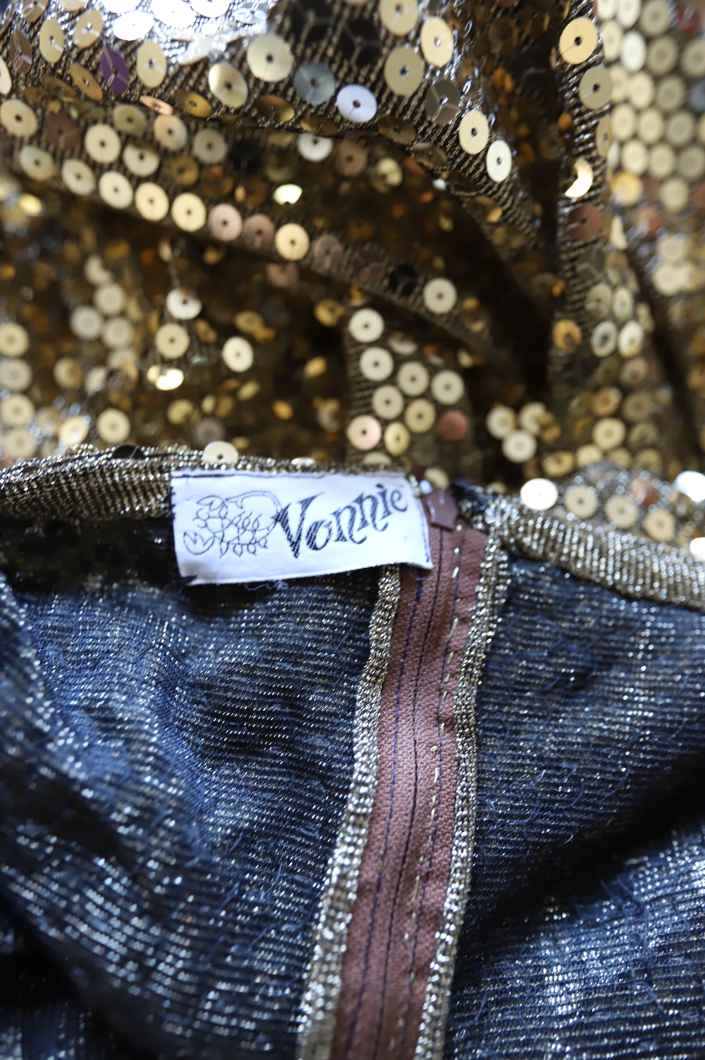 1970s Vintage Puff Sleeve Maxi Dress