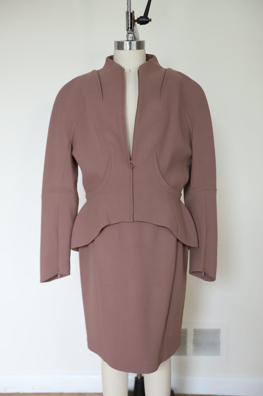 80s/90s Thierry Mugler Wool and Silk Skirt Suit