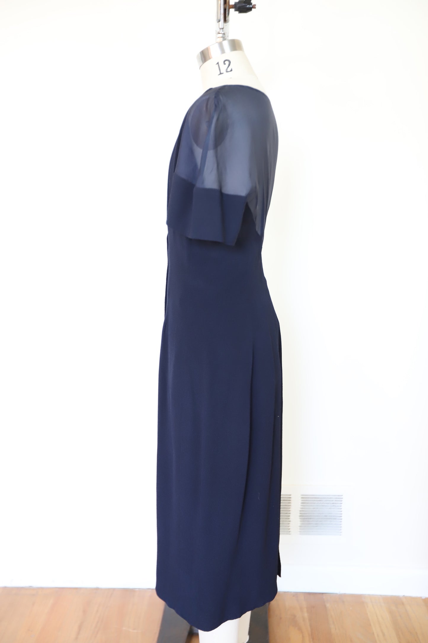 90s Valentino Sheer Top Button Dress