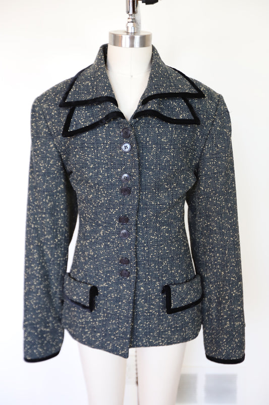 80s/90s Norma Kamali Wool Boucle Blazer