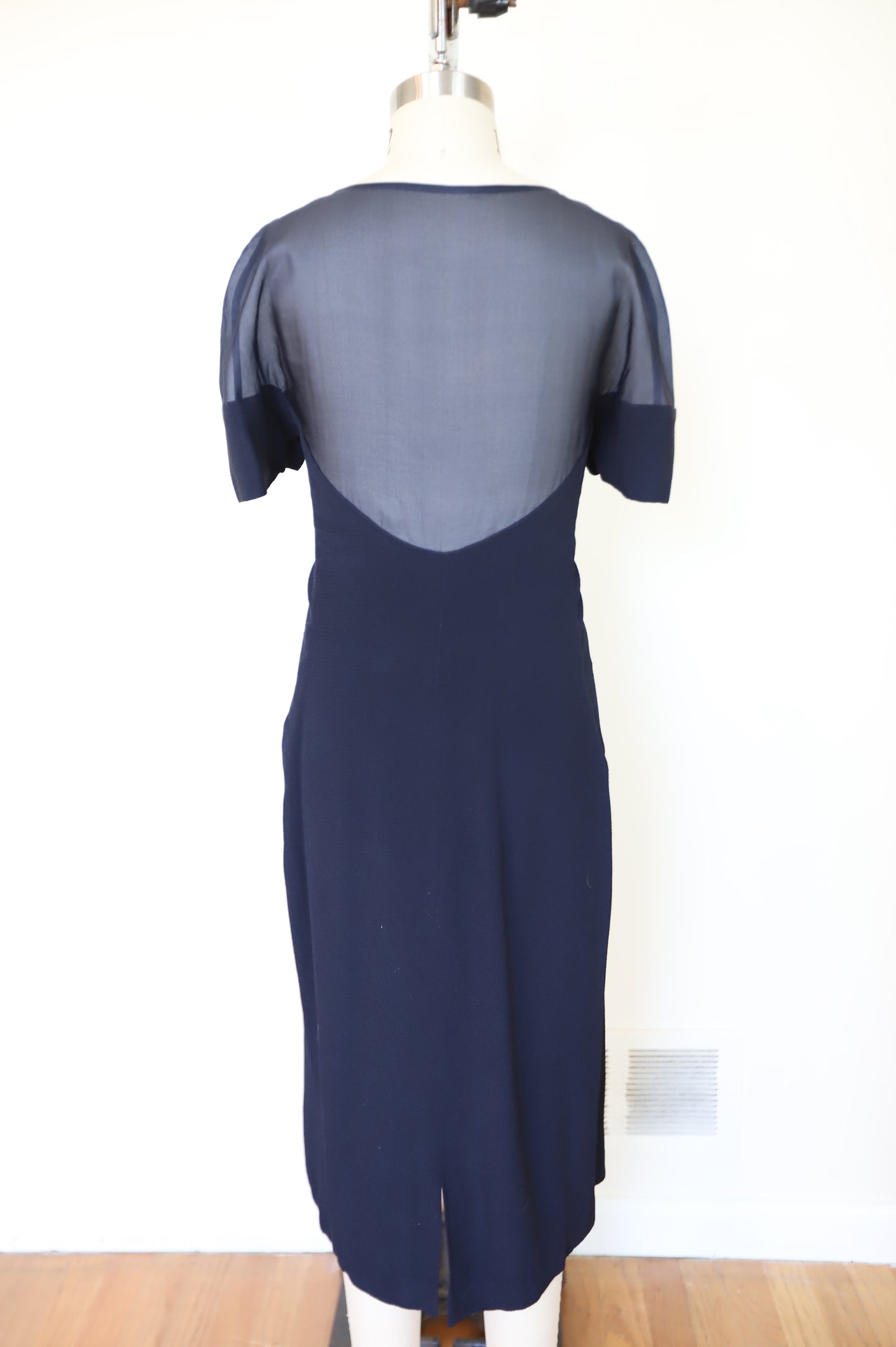 90s Valentino Sheer Top Button Dress