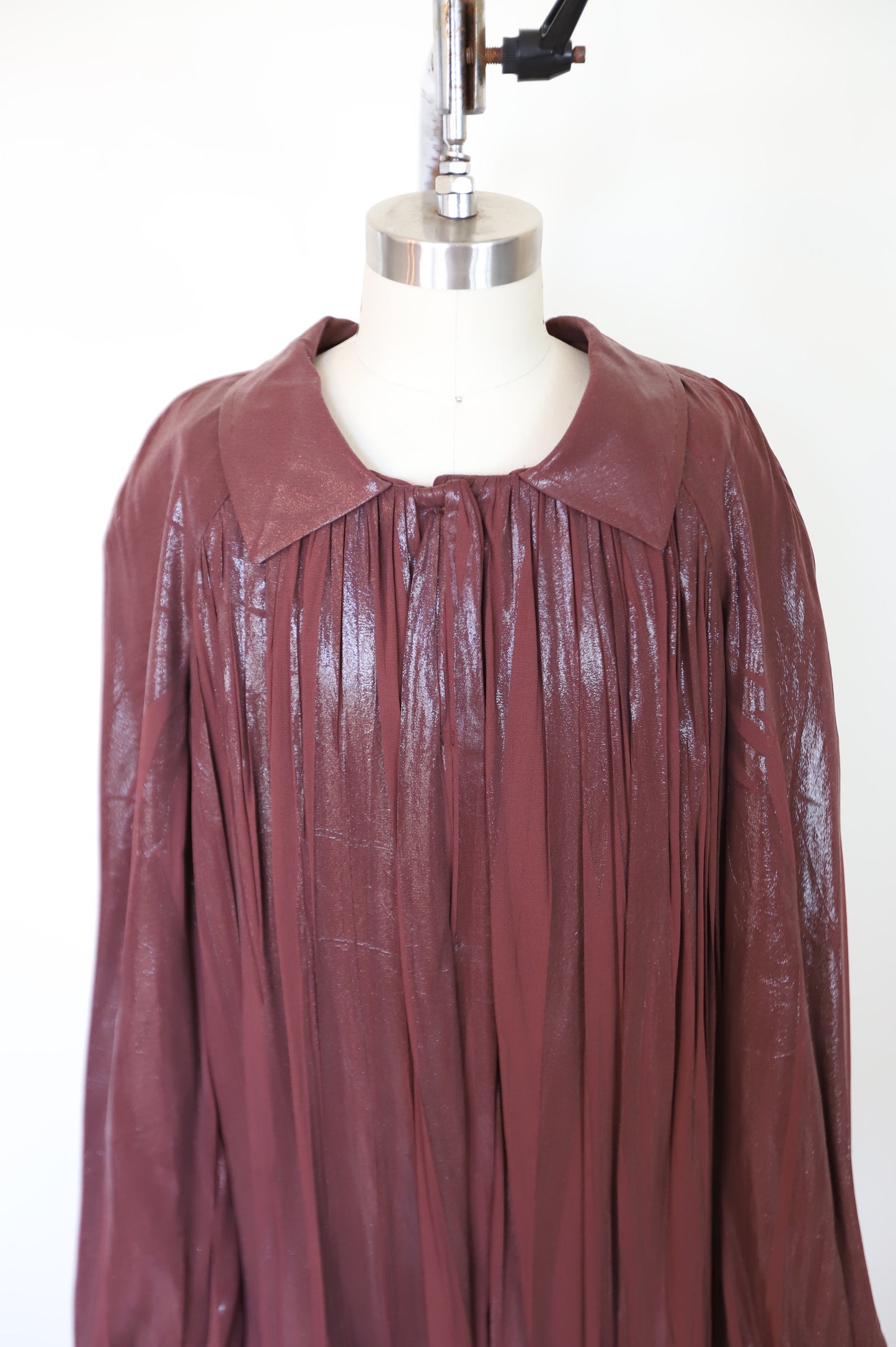 Alberta Ferretti Pleated Long Sleeve Balloon Dress 8-10