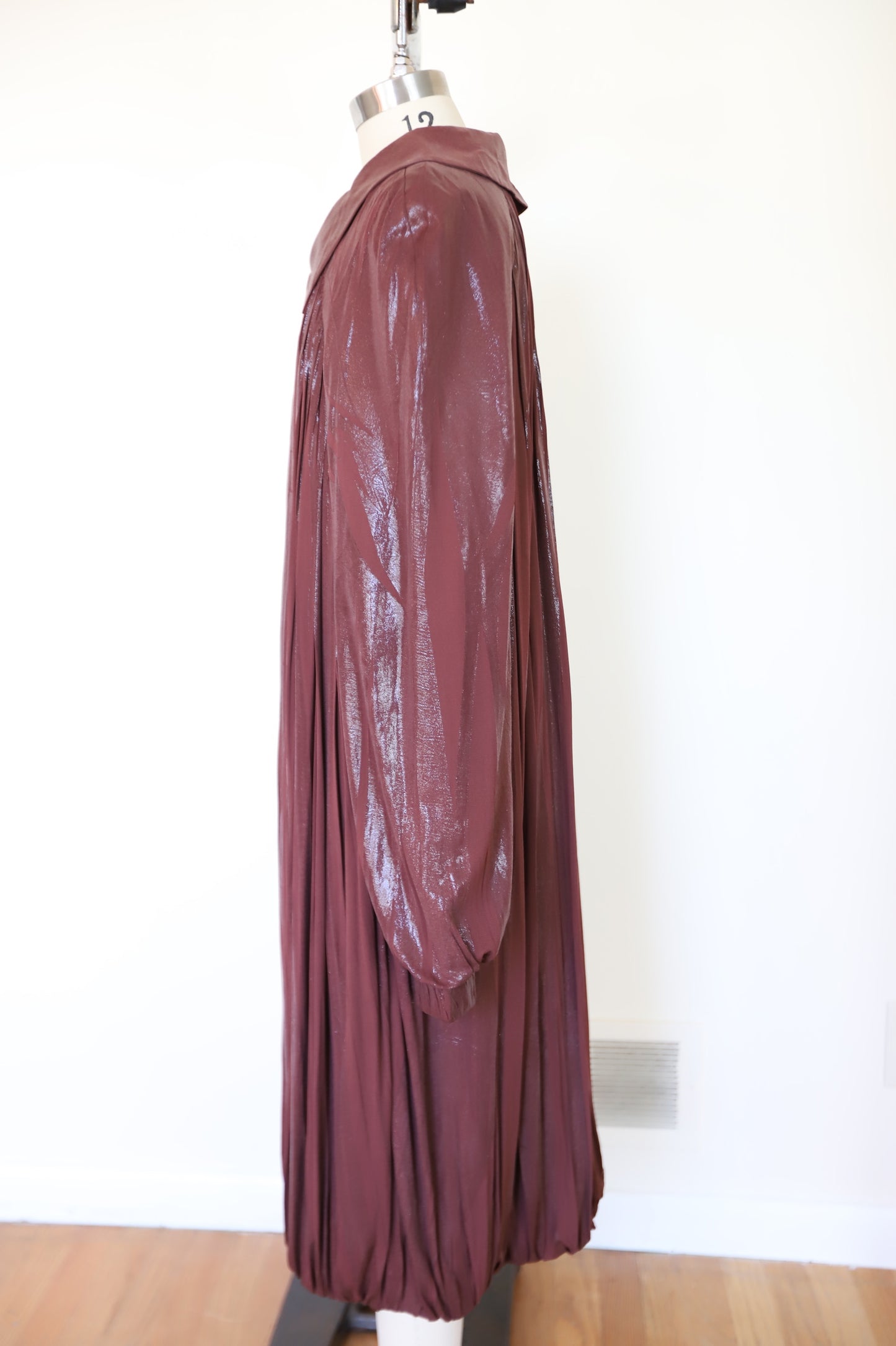 Alberta Ferretti Pleated Long Sleeve Balloon Dress 8-10