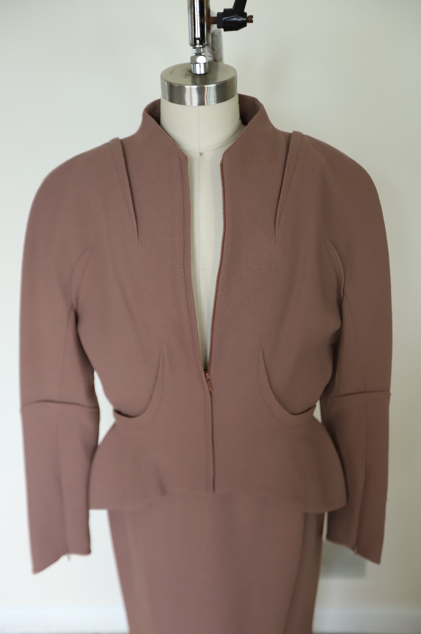 80s/90s Thierry Mugler Wool and Silk Skirt Suit