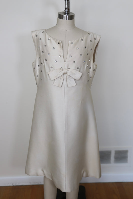 1960's Rhinestone Bow Mini Dress