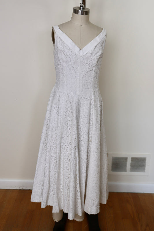 1950's Johnny Herbert Lace A Line Tea Dress
