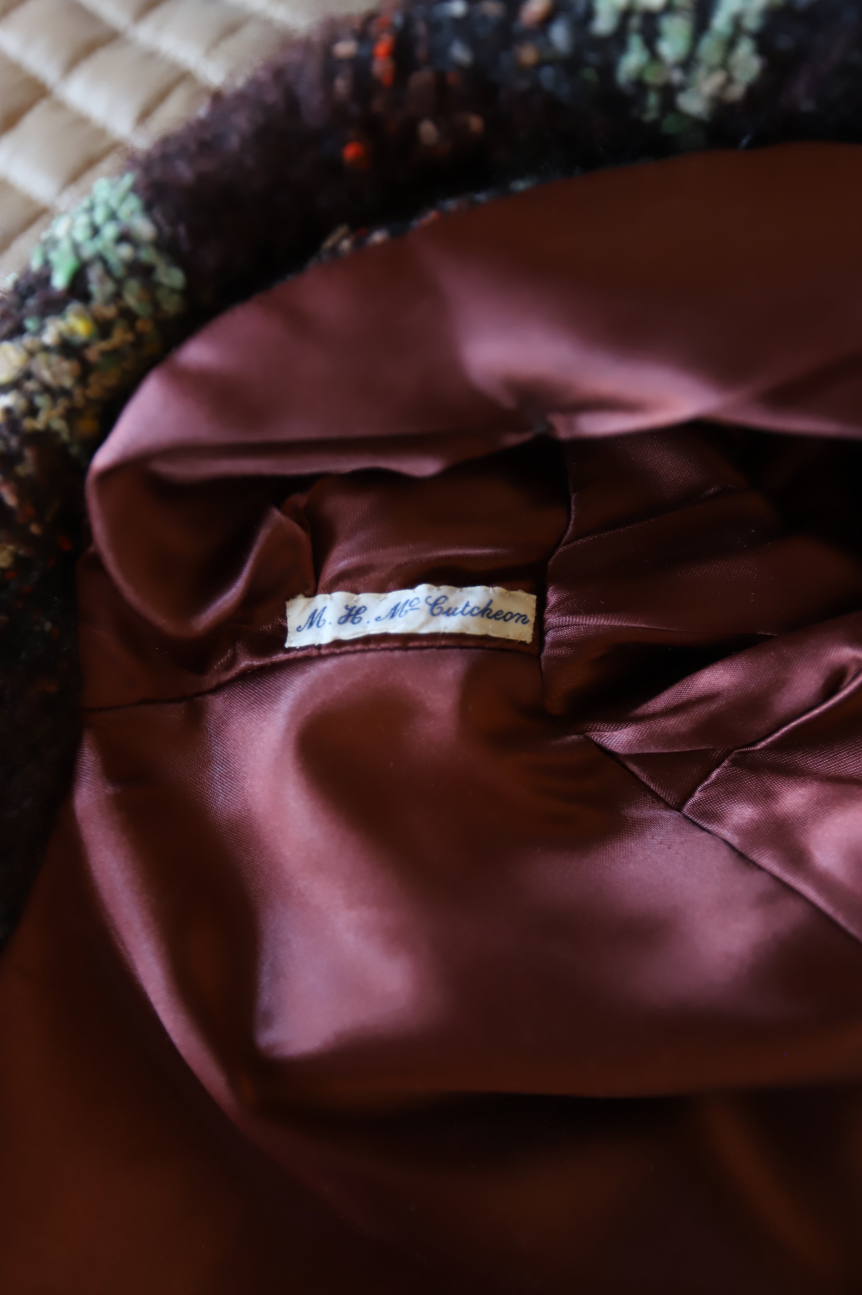 1940s Vintage Silk Plaid Blazer W/ Bakelite Buttons