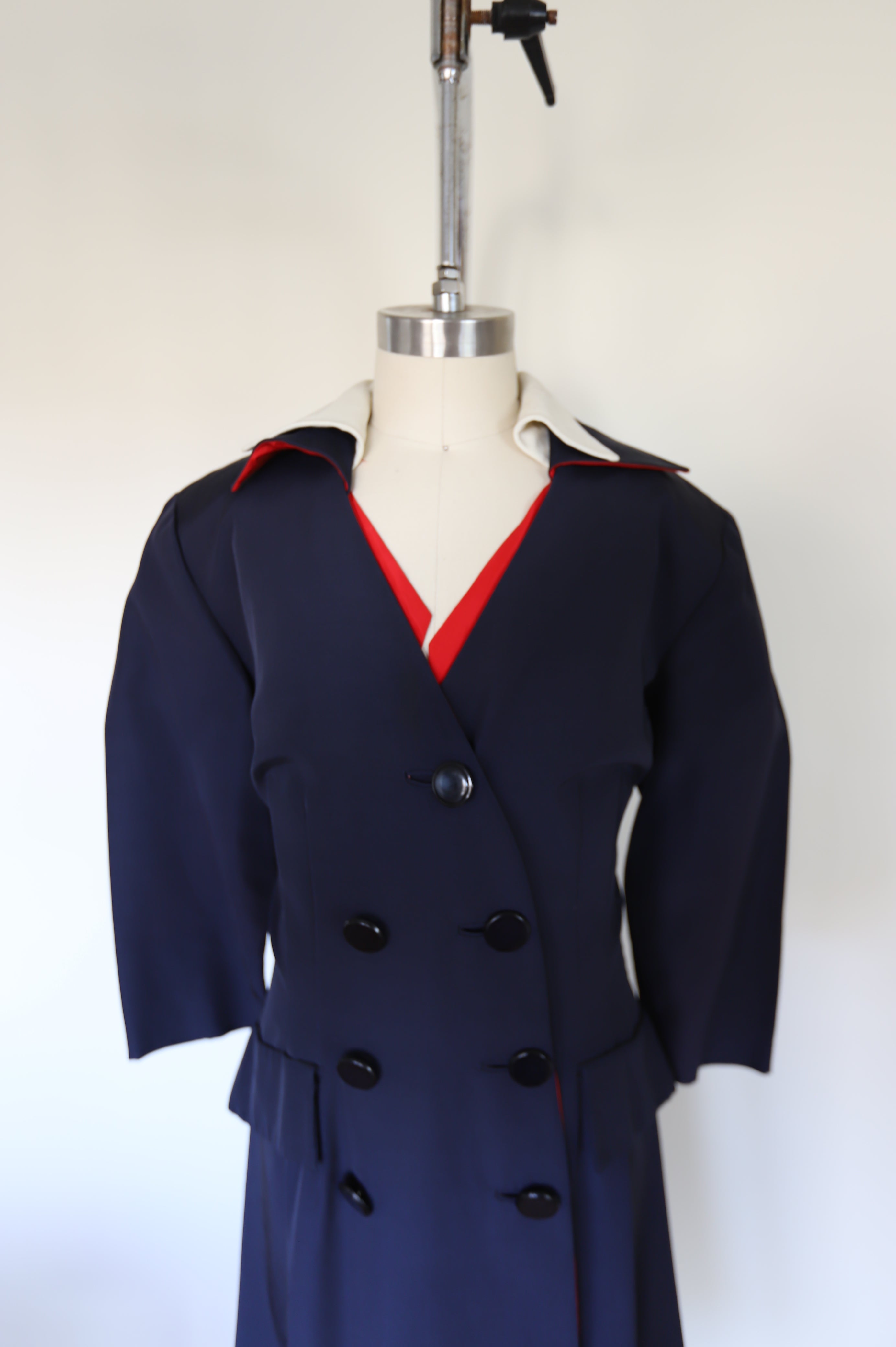 1940s Vintage Double Breasted Coat Dress