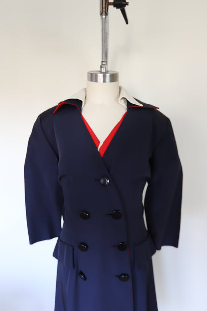 1940s Vintage Double Breasted Coat Dress