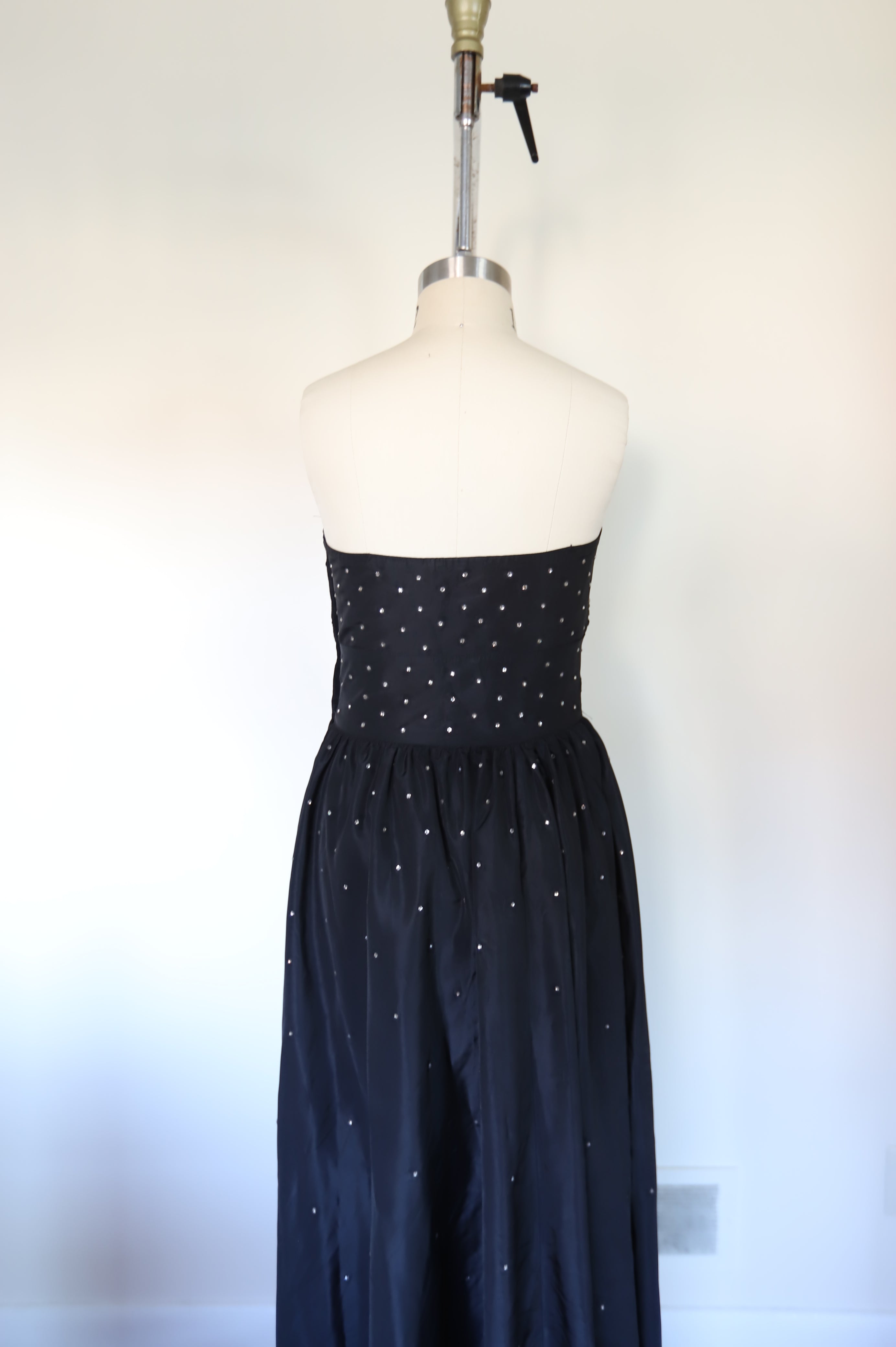 1950s Vintage Strapless Rhinestone Dress