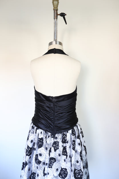 80s Strapless Tulle Metallic Party Dress