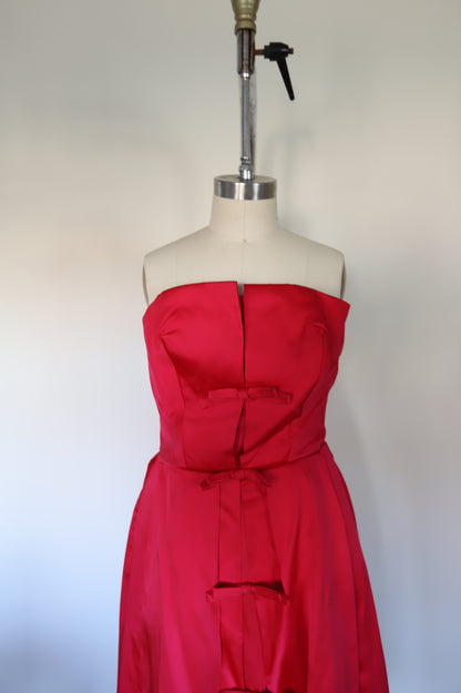 1950s Vintage Strapless Bow Dress