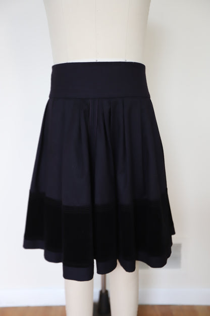 2000s Gucci Wool and Velvet Pleated Mini Skirt