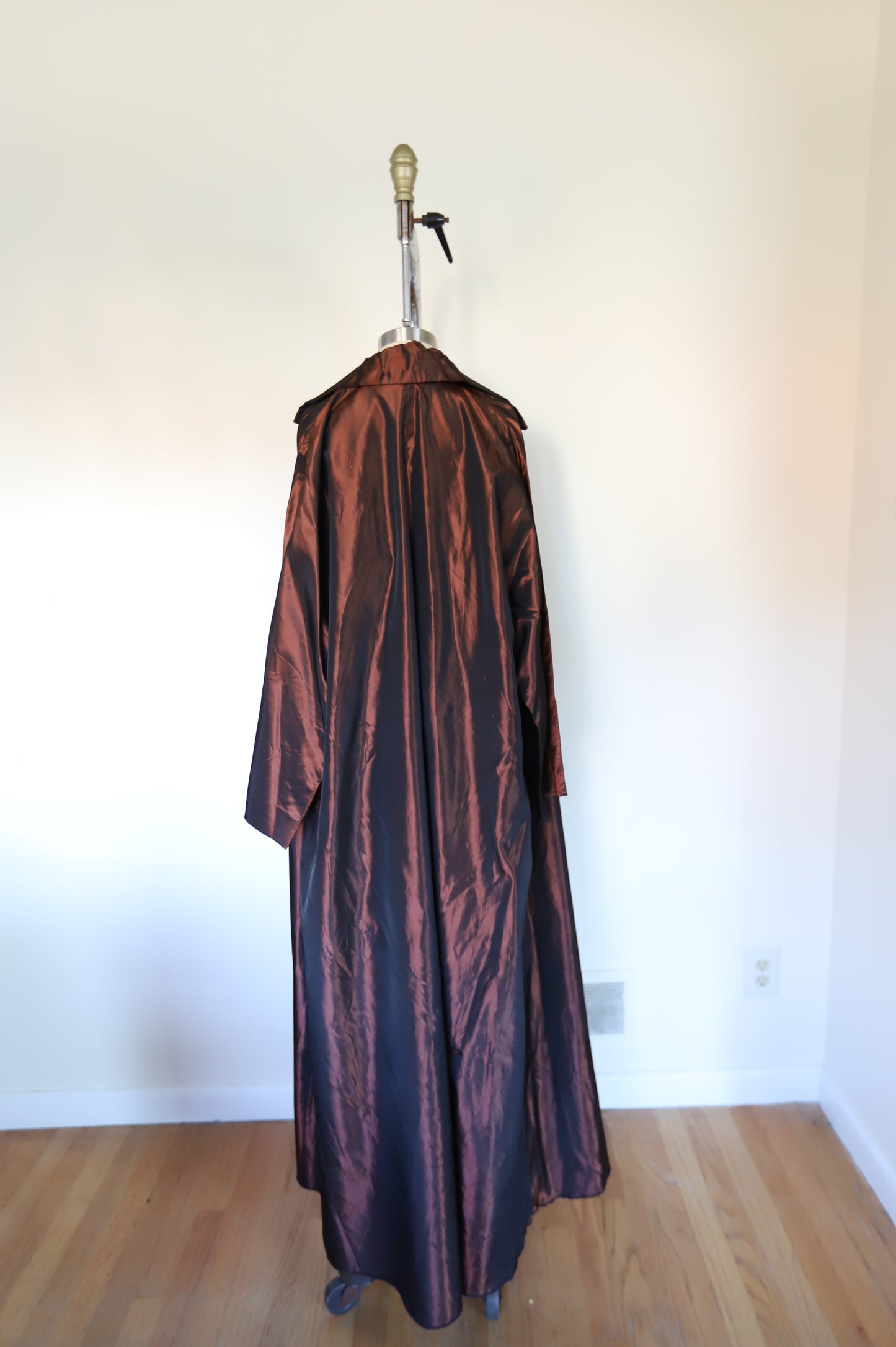 80s Vintage Bronze Taffeta Jumpsuit With Swing Jacket