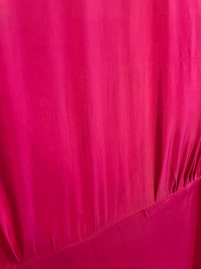 90s Backless Hot Pink Satin Dress