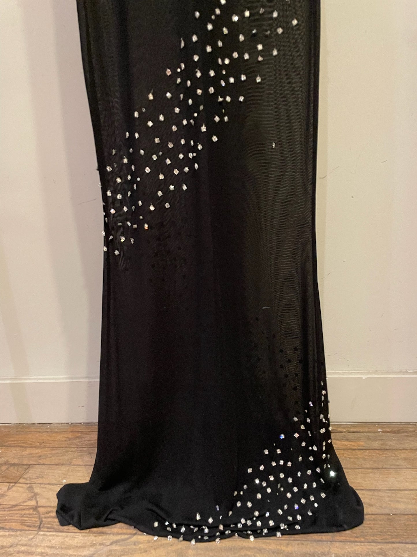 Y2k Anne Bowen Sheer Dress With Rhinestones