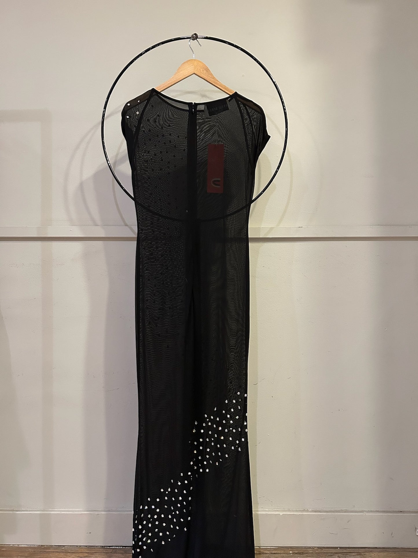 Y2k Anne Bowen Sheer Dress With Rhinestones