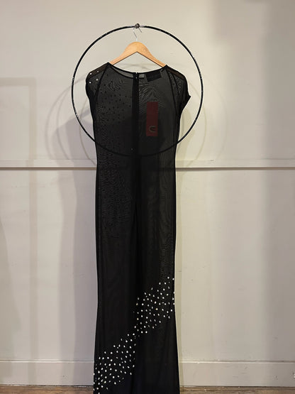 Y2k Anne Bowen Sheer Dress With Rhinestones