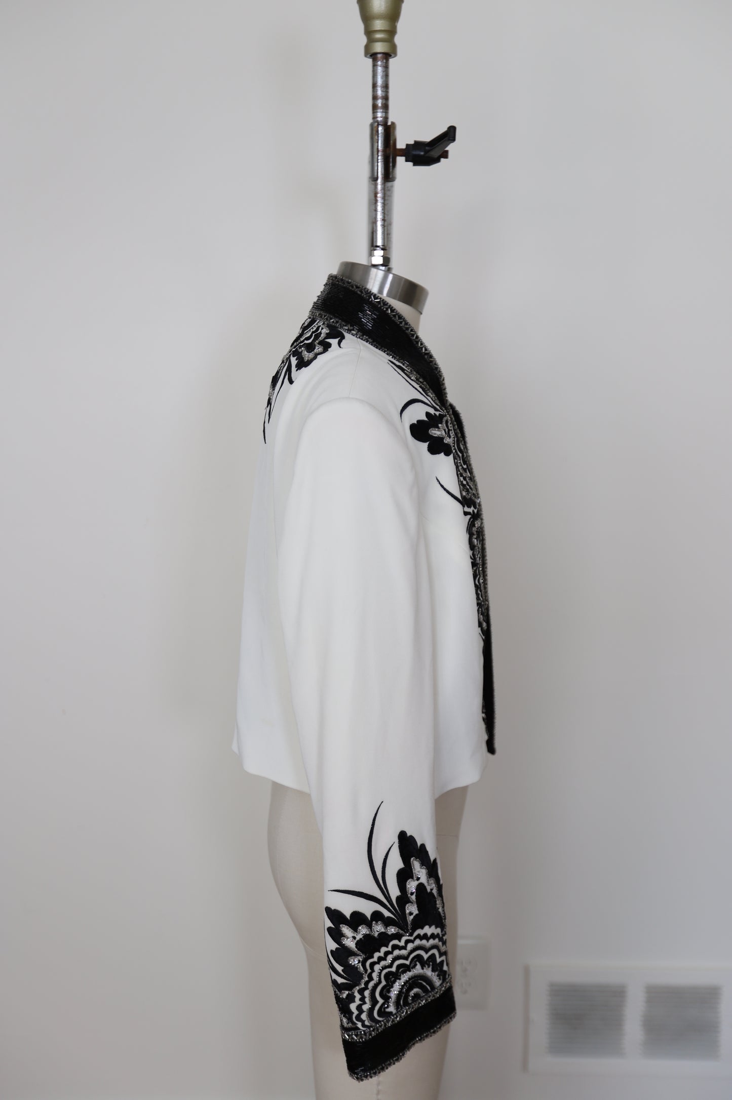 1980's Bob Mackie Beaded Embroidered Cropped Bridal Bolero