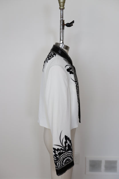 1980's Bob Mackie Beaded Embroidered Cropped Bridal Bolero