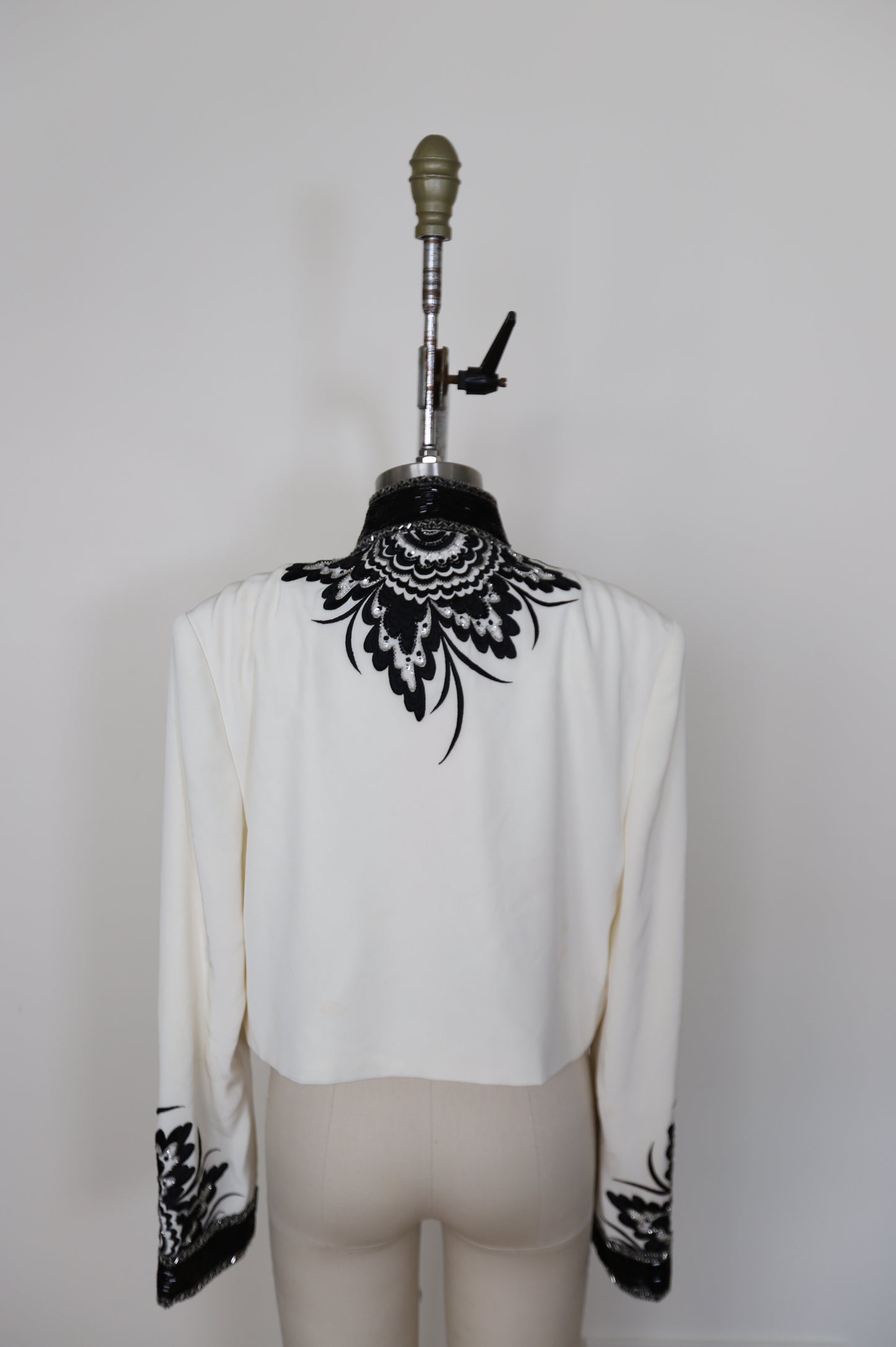 1980's Bob Mackie Beaded Embroidered Cropped Bridal Bolero