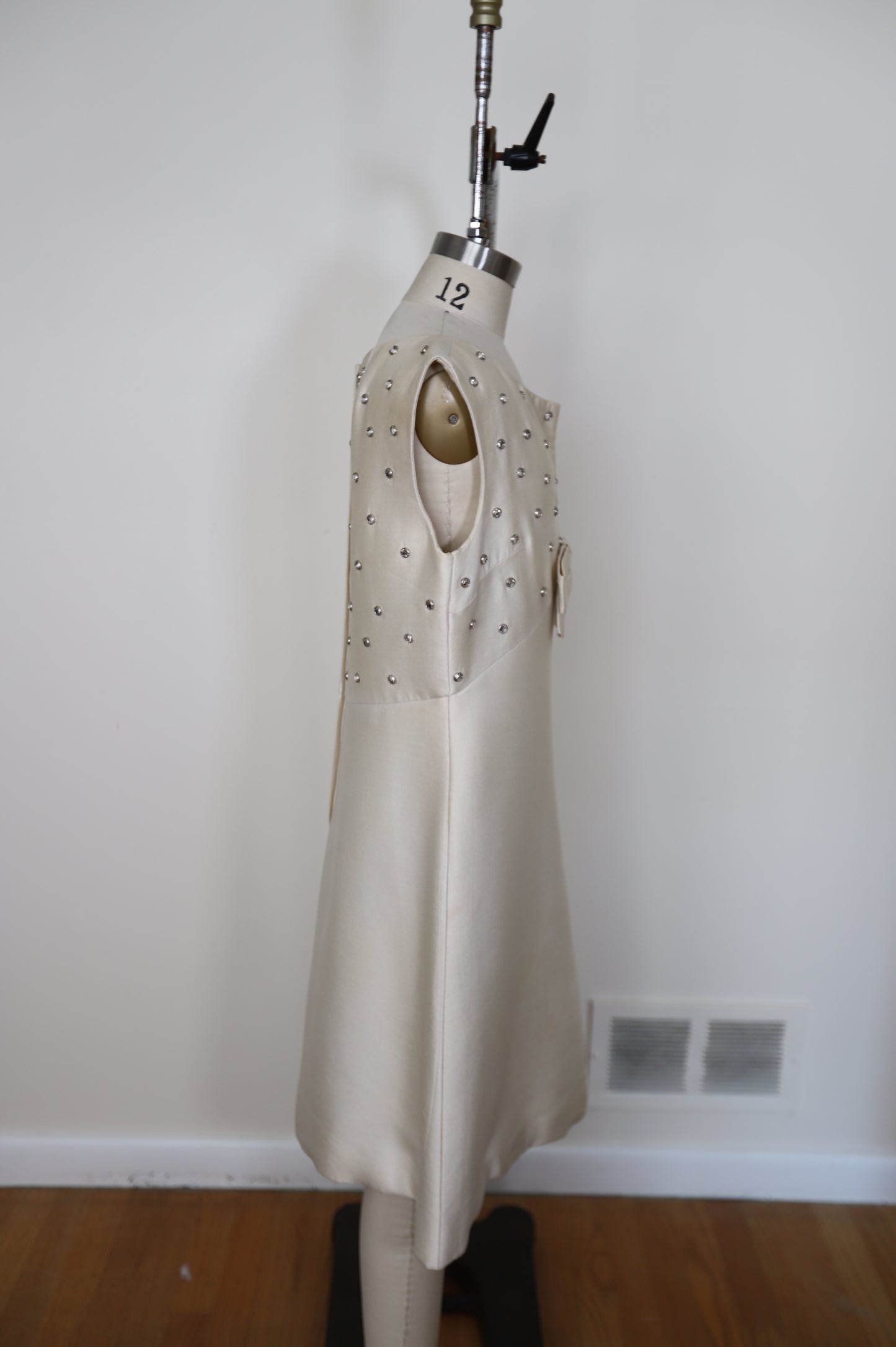 1960's Rhinestone Bow Mini Dress