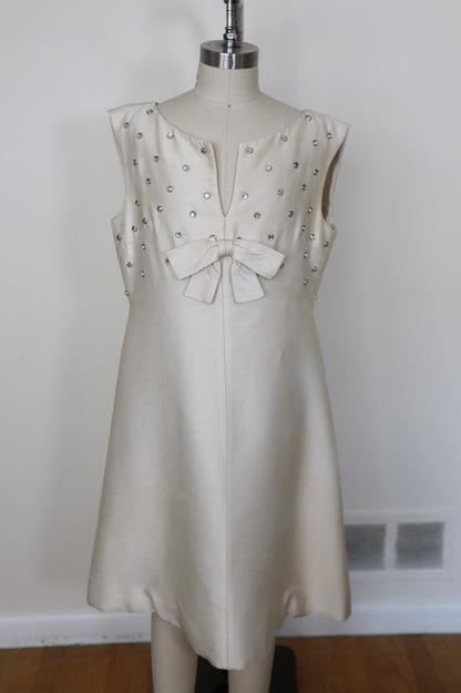 1960's Rhinestone Bow Mini Dress
