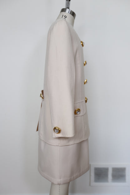 1980's Oscar De La Renta Skirt Suit