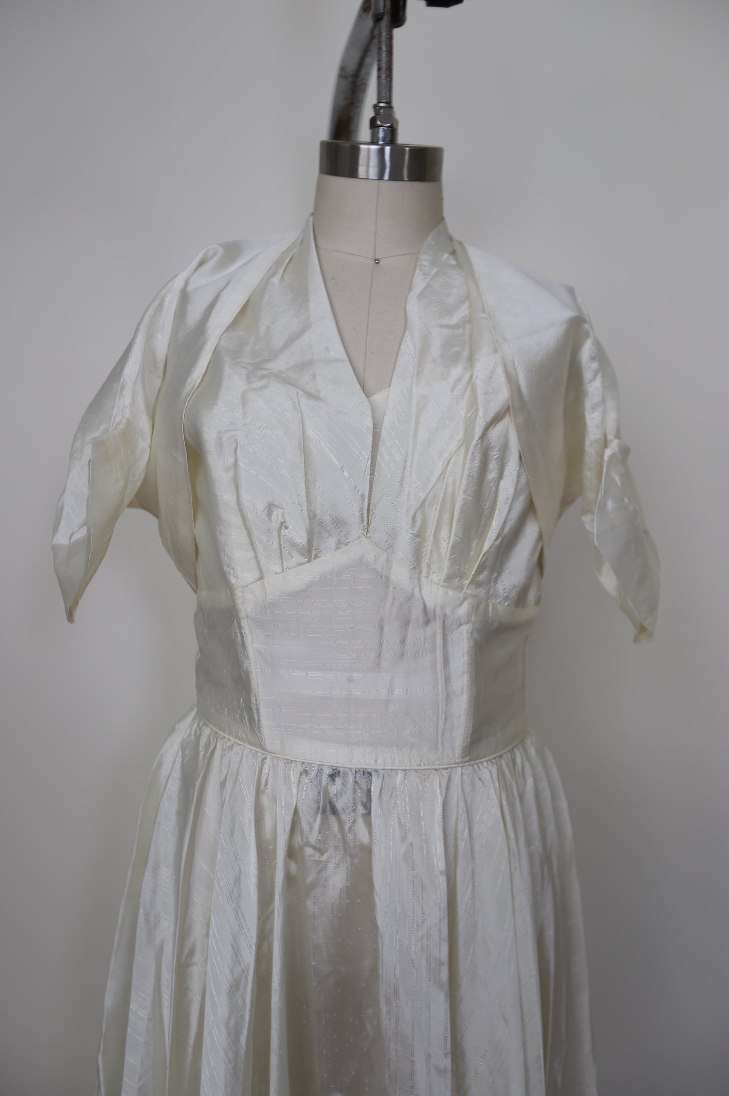 1950's Silk Taffeta 2 Piece Halter Dress W/ Bolero