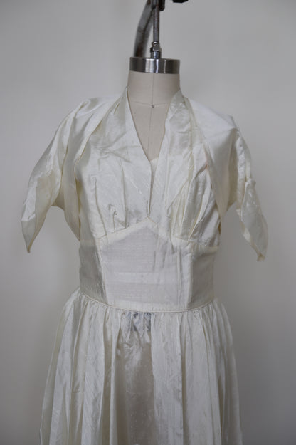 1950's Silk Taffeta 2 Piece Halter Dress W/ Bolero