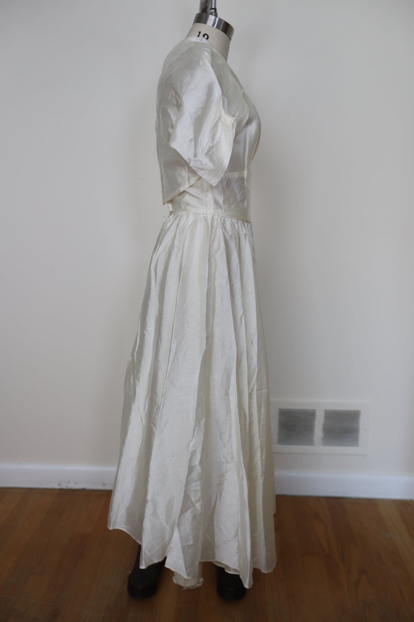 1950's Silk Taffeta 2 Piece Halter Dress W/ Bolero