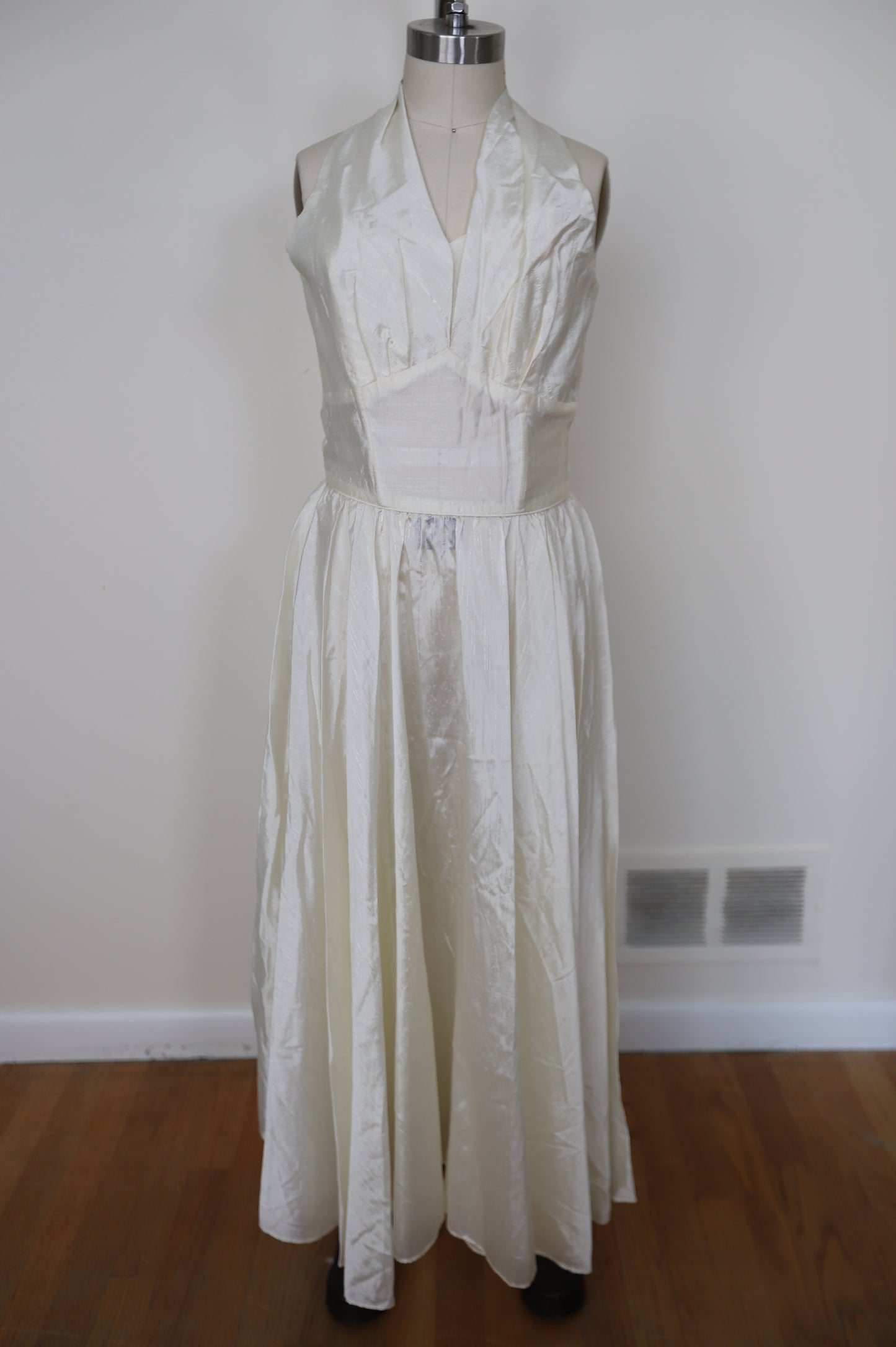 1950's Silk Taffeta 2 Piece Halter Dress W/ Bolero
