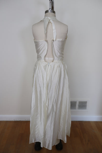 1950's Silk Taffeta 2 Piece Halter Dress W/ Bolero