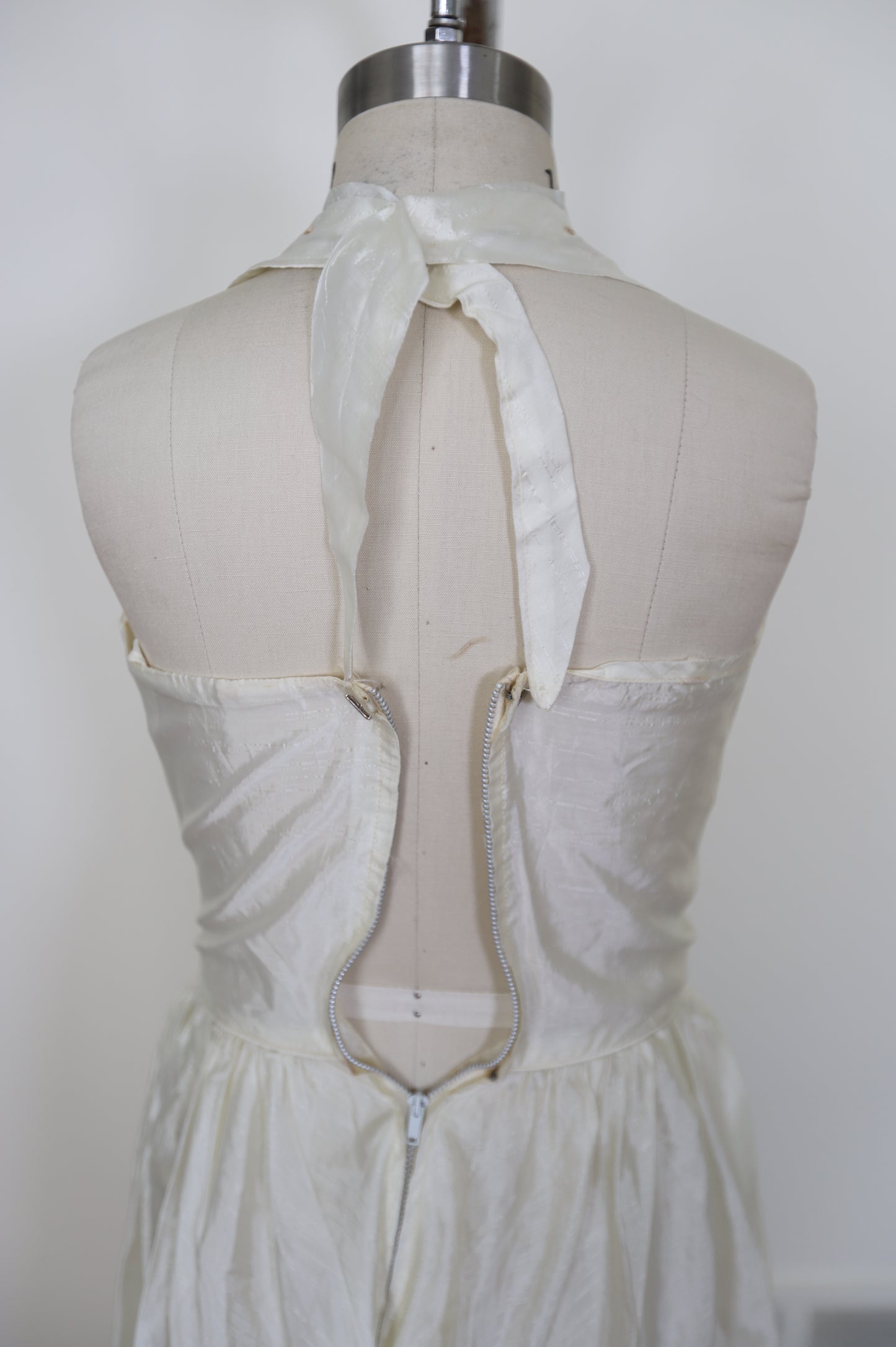1950's Silk Taffeta 2 Piece Halter Dress W/ Bolero