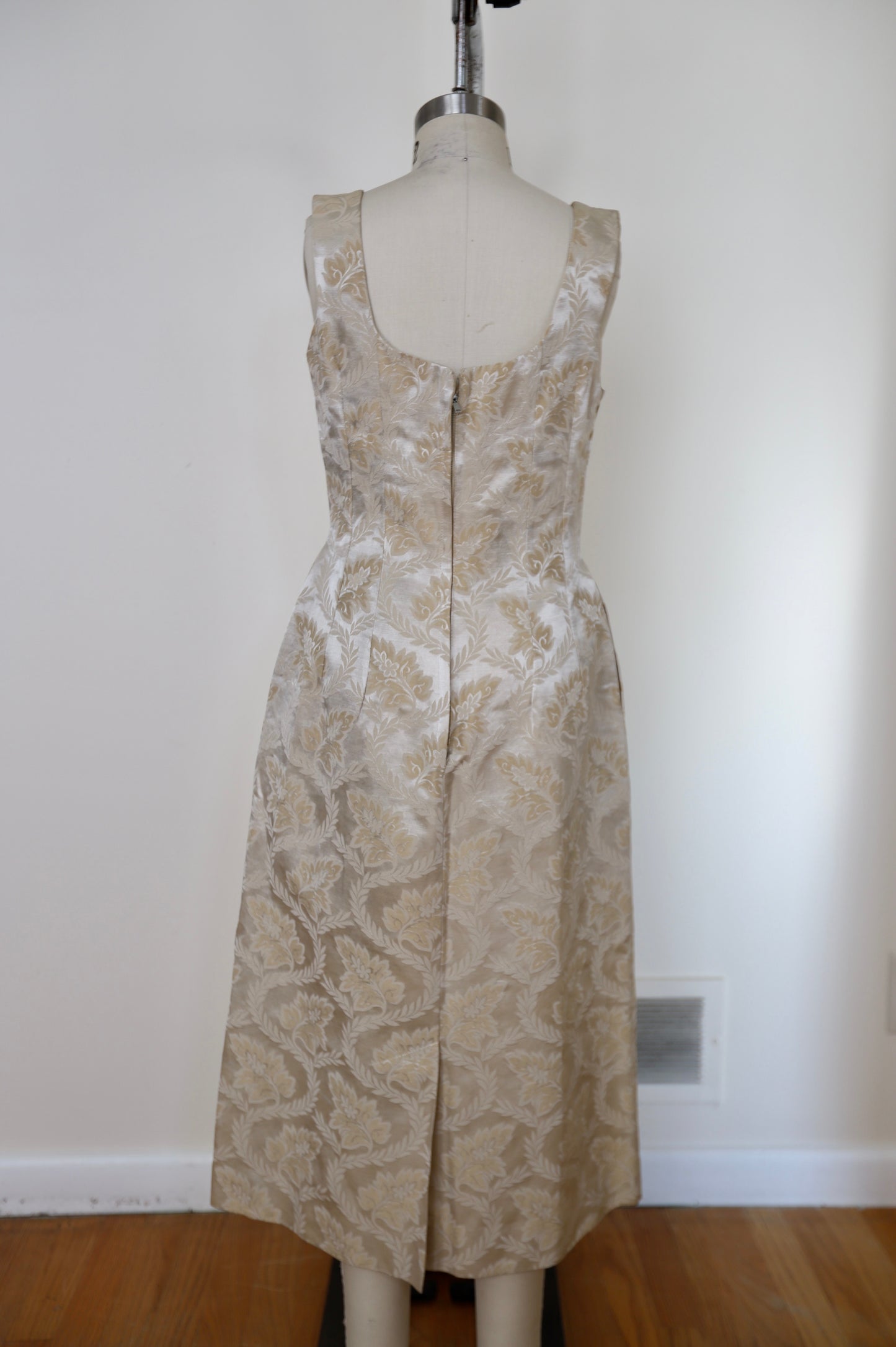1950's Brocade Silk Wiggle Dress