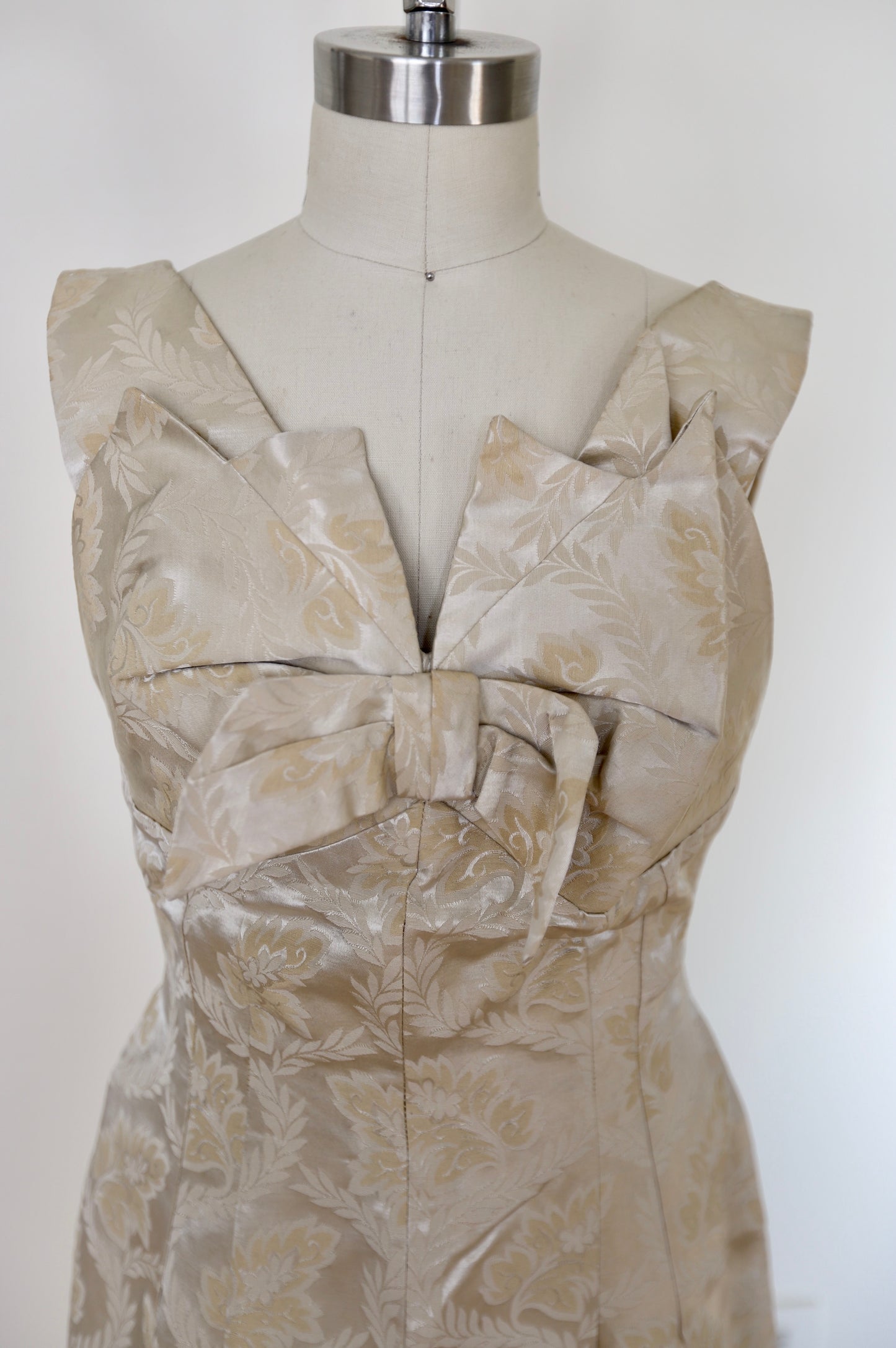 1950's Brocade Silk Wiggle Dress