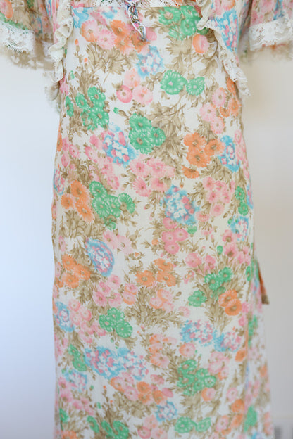 Vintage 1970s Floral Maxi Dress