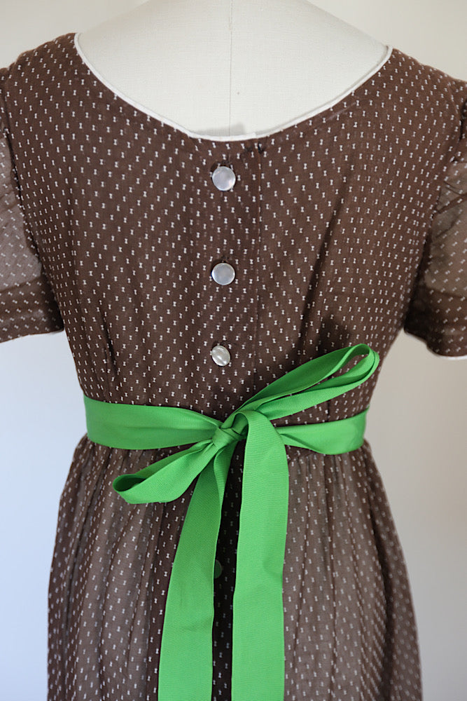 Vintage 1960s Swiss Dot Sheer  Midi Dress