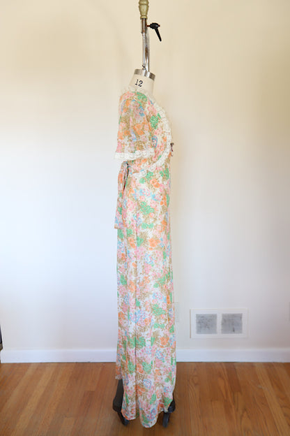 Vintage 1970s Floral Maxi Dress