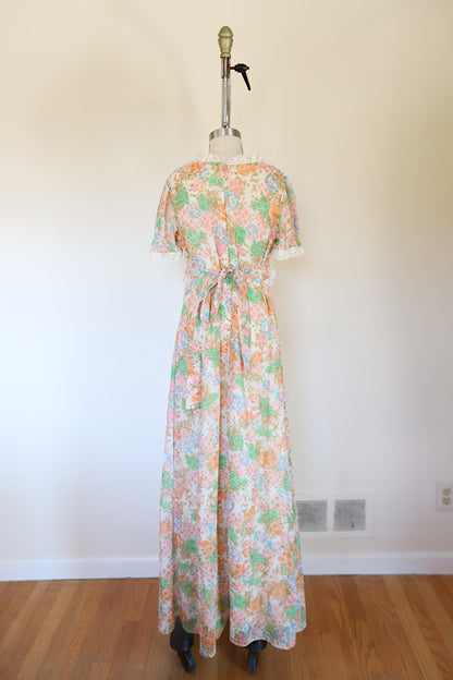 Vintage 1970s Floral Maxi Dress