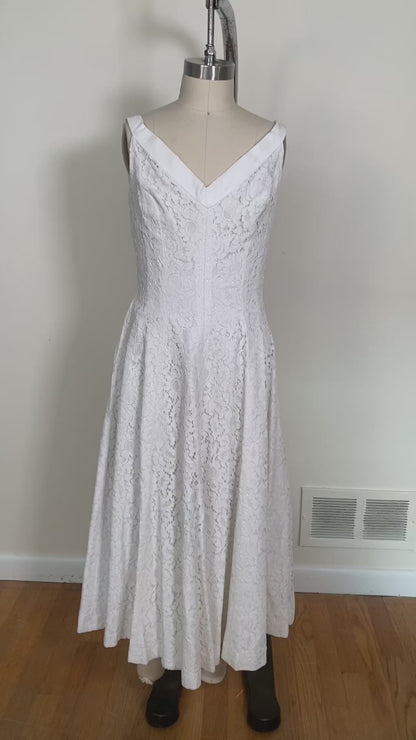 1950's Johnny Herbert Lace A Line Tea Dress