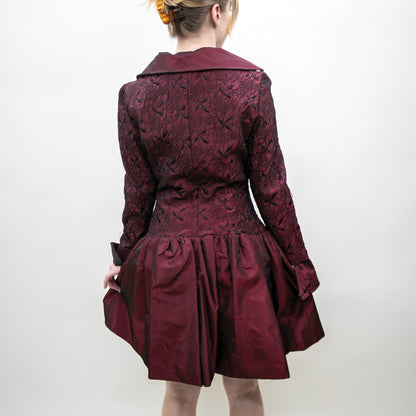 Vintage Punk Maroon Metallic Dress